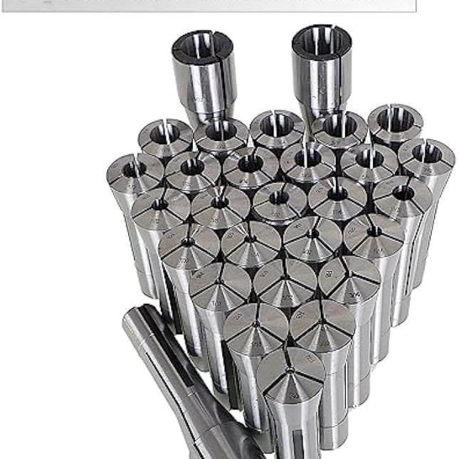Findmall 29Pcs R8 Collet Set 1/32 inch to 1 inch Mill Collets Set Steel Mill Chuck Holder Fit for Mill Machine