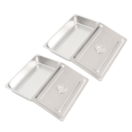 Findmall 2Pcs Steam Table Pan with Lids 4 Inch Deep Hotel Pans | for Storing Hot and Cold Food