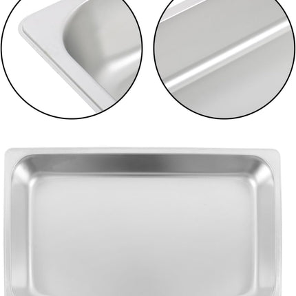 Findmall 2 Set Stainless Steel Pans Full Size 2.5 Inch Deep Steam Table Pan | For Food Warmer, Cooking and Commercial Kitchen