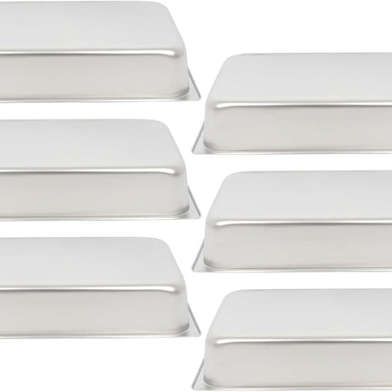 Findmall Hotel Pans 6 Pack 4 Inch Stainless Steel Full Size | Trays for Steam Tables, Restaurants, Catering and Industrial Use