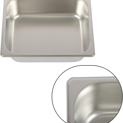 Findmall 8 Set Stainless Steel Hotel Pans Steam Table Pan | With Lids 0.8mm Thick for Storing Hot and Cold Food