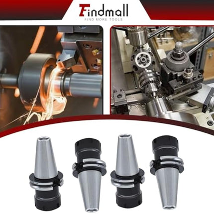 Findmall CAT40-ER32 Collet Chuck 2.76 Inch Gage Length 8pcs Collet Chuck Set Fit for CNC Engraving Machine and Milling Lathe Tool