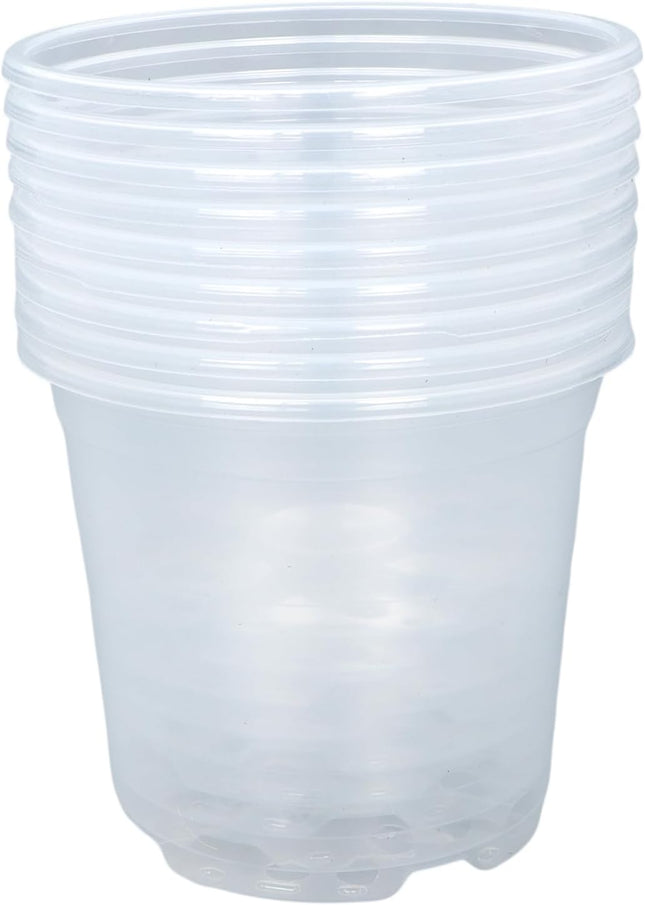 Findmall 30 Pack Clear Plastic Nursery Pots 6.7/5/4 Inch with Drainage Holes, Seedling Pots for Transplanting, Planting and Growing Flowers, Vegetables and Herbs