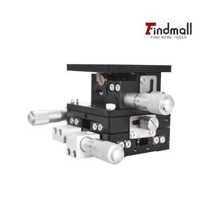 Findmall 60 X 60mm XYZ Linear Stage 3 Axis Manual Linear Stage XYZ Sliding Platform Trimming Bearing Tuning Platform Sliding Table