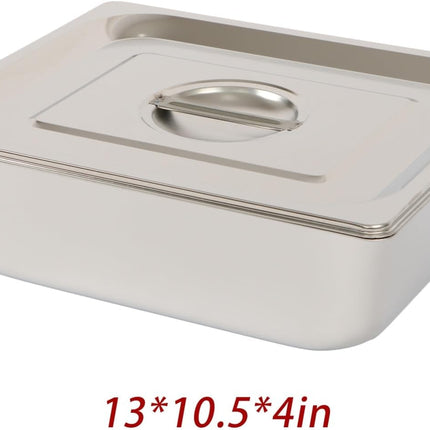 Findmall 8 Set Stainless Steel Hotel Pans Steam Table Pan | With Lids 0.8mm Thick for Storing Hot and Cold Food