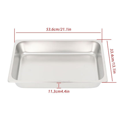 Findmall 2Pcs Steam Table Pan with Lids 4 Inch Deep Hotel Pans | for Storing Hot and Cold Food
