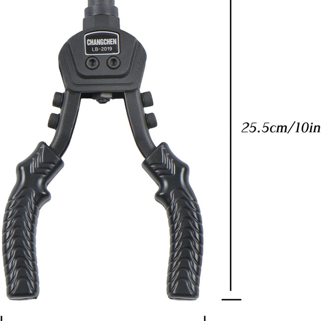 Findmall 9.5 Inch Versatile Riveting Kit with 400 Rivets | 5 Different Size Gun Heads Heavy Duty Manual Double Hand Riveting Gun Tool for Metal
