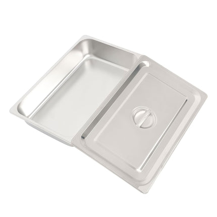 Findmall 2Pcs Steam Table Pan with Lids 4 Inch Deep Hotel Pans | for Storing Hot and Cold Food