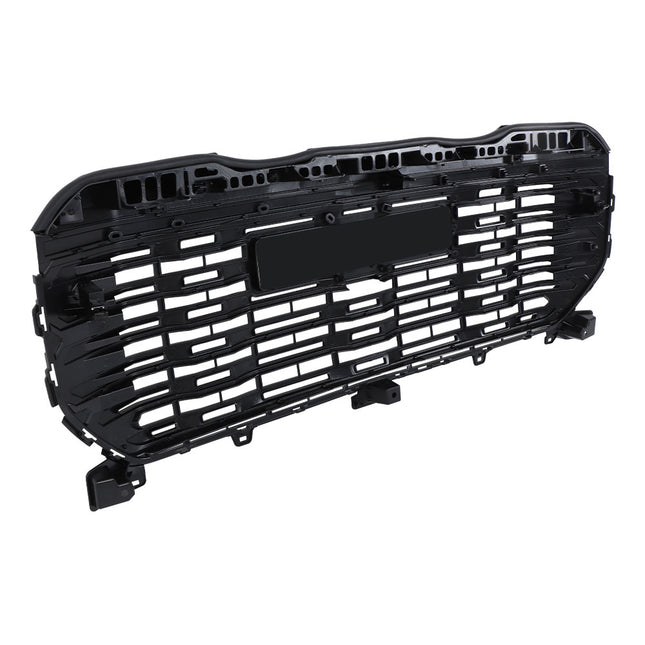 Findmall Glossy Black Straight-Trim Front Upper Bumper Grille with Camera Hole Denali Style Replacement for Sierra 1500 2022-2024