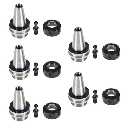 findmall 5Pcs ISO30 ER32-45L Chuck Tool Holder Balance Collet Chuck G2.5 30000RPM CNC Stainless Steel Tool Holder with Pull Stud Milling Lathe Fit for CNC Engraving Machine and Milling Lathe Tool