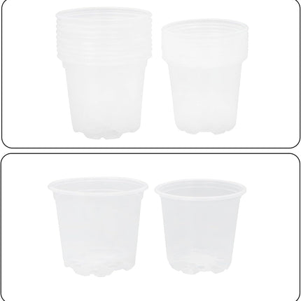 findmall 36PCS 6.7" 5" 4" 3.5" Transparent Plastic Flower Pots Seedling Cups for Plants, Plastic Seedling Pot with Drainage Holes, Garden Flower Plant Container for Transplanting, Succulents, Cuttings