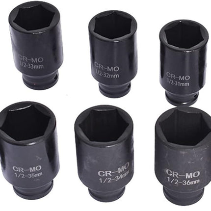 9Pcs 29-38mm Deep Impact Socket Set 1/2 Drive Metric Axle Hub Nut Socket Replacement for Removing and Mounting Axle Nuts