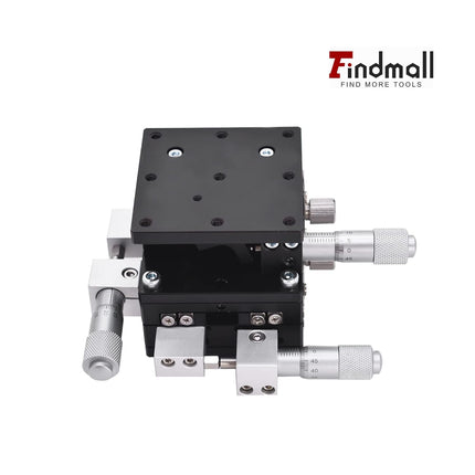Findmall 60 X 60mm XYZ Linear Stage 3 Axis Manual Linear Stage XYZ Sliding Platform Trimming Bearing Tuning Platform Sliding Table