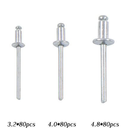 Findmall 9.5 Inch Versatile Riveting Kit with 400 Rivets | 5 Different Size Gun Heads Heavy Duty Manual Double Hand Riveting Gun Tool for Metal