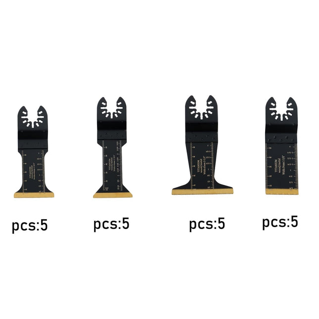 Findmall 20-Piece Set of Oscillating Saw Blades, Titanium Plated, Fit for Wood Metal Plastic Cutting, 40, 68, 34, 44mm, Compatibility with Most of Oscillating Multi-Tools