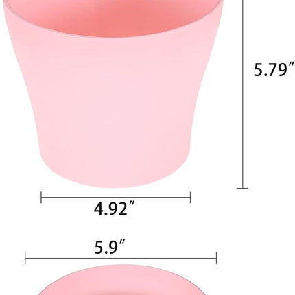 Findmall 8 Pack Colorful Plastic Plant Pots with Saucers, 5.5/6.7 Inch PP Nursery Flower Pots with Drainage Holes, Indoor Outdoor Planters for Flowers Succulents and Plants