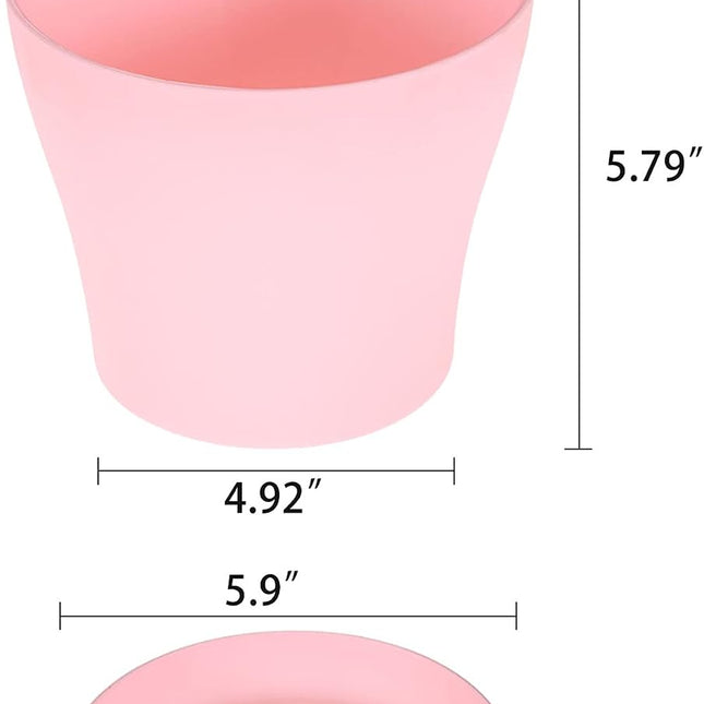 Findmall 8 Pack Colorful Plastic Plant Pots with Saucers, 5.5/6.7 Inch PP Nursery Flower Pots with Drainage Holes, Indoor Outdoor Planters for Flowers Succulents and Plants