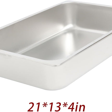 Findmall Hotel Pans 6 Pack 4 Inch Stainless Steel Full Size | Trays for Steam Tables, Restaurants, Catering and Industrial Use