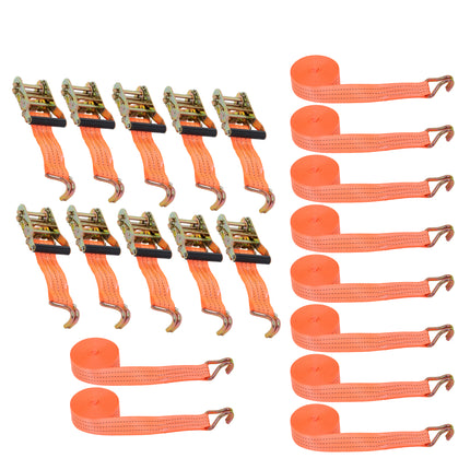 Findmall 4/10/20 Pack 1.5" x 15'/20' J Hook Ratchet Straps 4000Lbs Heavy Duty Tie Down Straps for Truck, Trailer, Cargo Transportation