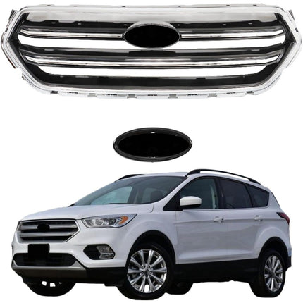 Findmall Front Grille Upper Glossy Black with Chrome Molding Replacement for Escape 2017-2019 GJ5Z8200C