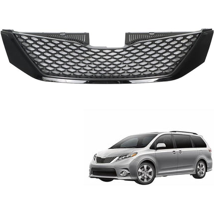 Findmall Front Upper Honeycomb Grille for 2011-2017 Toyota Sienna, Black