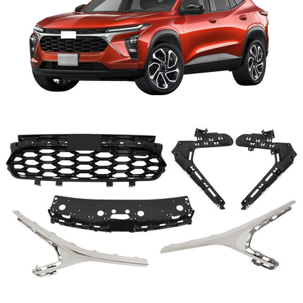 Findmall Front Upper Bumper Grille and Frame Trim Cover Kit Replacement for Trax 2023-2024