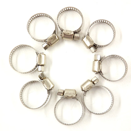 15 Pcs Stainless Steel Drive Hose Clamps Worm Clips 5/16"-15/32"