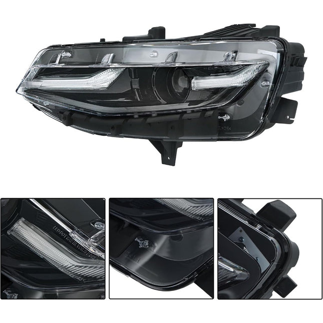 Findmall Driver Side Headlights Assembly Replacement for Camaro LS/LT 2019-2024 Housing Black Lamp LH 1PC 84756145