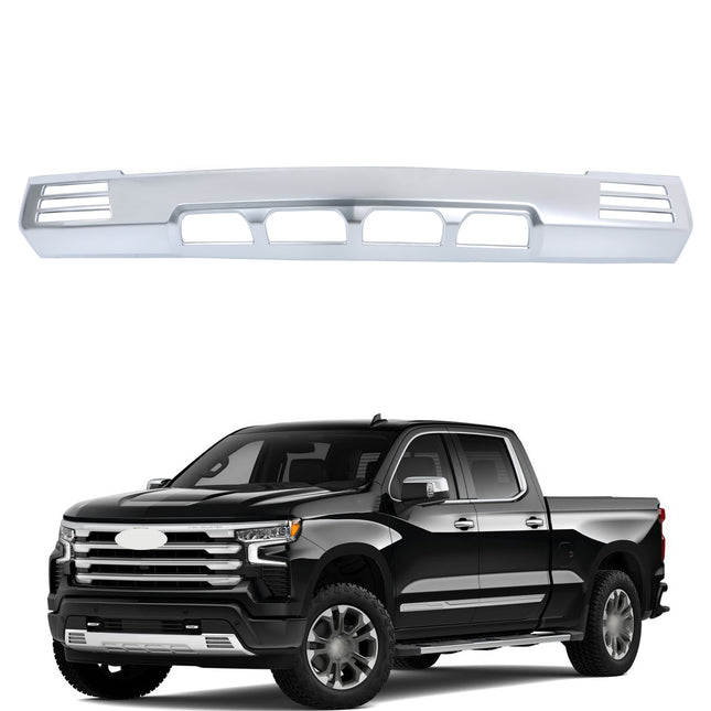 Front Bumper Lower Valance Skid Plate Matte Chrome Plastic Replacement for Silverado 1500 2022-2023 84878970