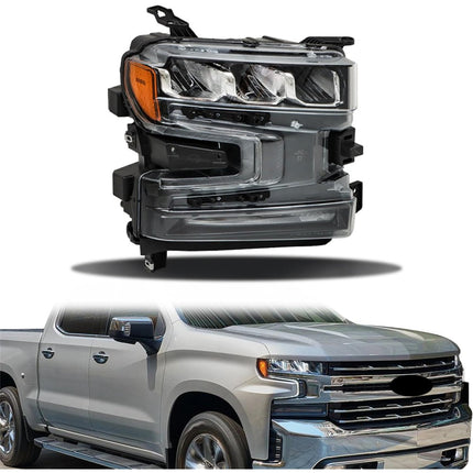 Findmall Passenger Side Headlights Assembly Replacement for Silverado 1500 2019 2020 Housing Black Lamp RH 1PC 84621851