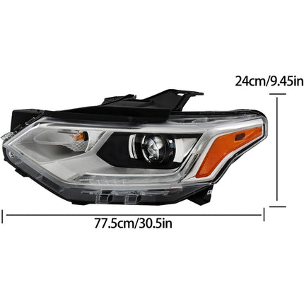 Findmall Driver Side and Passenger Side Headlights Assembly HID with DRL Replacement for Traverse 2018-2020 Housing Chrome Lamp LH RH 2PCS 84887857 84887858