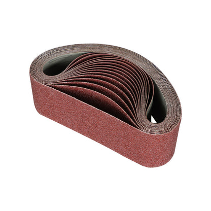 findmall 12Pcs 4 x 24 Inch Sanding Belts, 60 / 80 / 120 / 150 / 240 / 400 Grit Aluminum Oxide Abrasive Belts