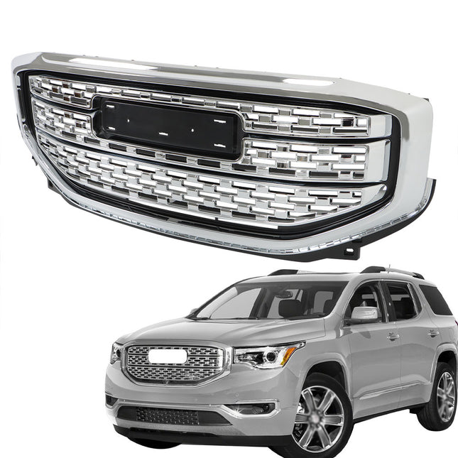 Findmall Chrome Front Upper Grille without Camera Hole Replacement for Acadia Denali 2017-2019 84378394
