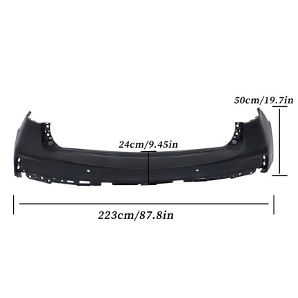 Findmall Rear Upper Bumper Cover for 2017-2020 Acura MDX, Sensor Holes, Primed