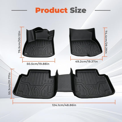 Findmall 3PCS Floor Mats Liner Black TPE Replacement for Accord 2018-2022