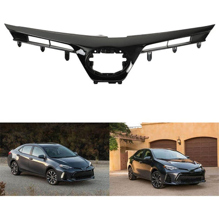 Findmall Front Upper Bumper Grille for 2017-2019 Toyota Corolla SE XSE Sedan, Gloss Black