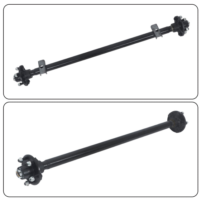 Findmall 2,000 lb Trailer Axle with U-Bolt Kit, 5 on 4.5 in, 44 in Hub Face
