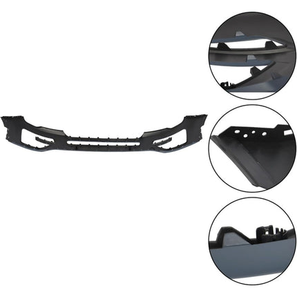 Findmall Front Upper Bumper Cover with 4 Parking Sensor Holes Replacement for 2016-2017 Ford Explorer, FO1000725