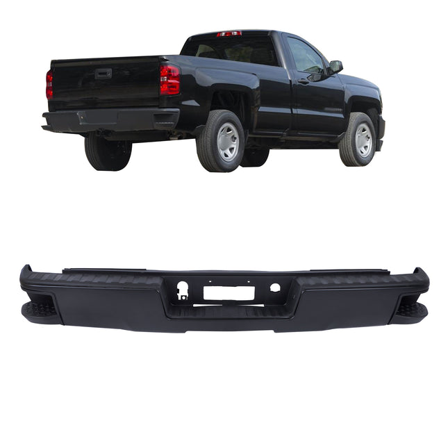 Findmall Black Rear Step Bumper for 2014-2018 Chevrolet Silverado 1500 and GMC Sierra 1500, GM1103177