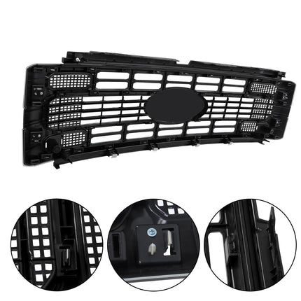 Findmall Front Grille Upper Texture Grey Black Replacement for F250 XL XLT 2023 2024