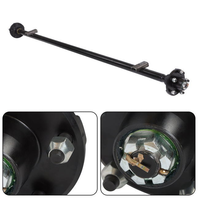 Findmall 2,000 lb Trailer Axle with U-Bolt Kit, 5 on 4.5 in, 72 in Hub Face