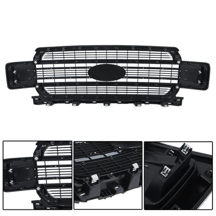 Findmall Chrome Front Bumper Grille Grill Replacement for F150 LIMITED 2018-2020 Replacement for JL3Z8200RA