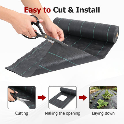 findmall Woven Weed Barrier Fabric Roll – Heavy Duty Polypropylene Landscape Ground Cover for Garden, Greenhouse & Flower Beds