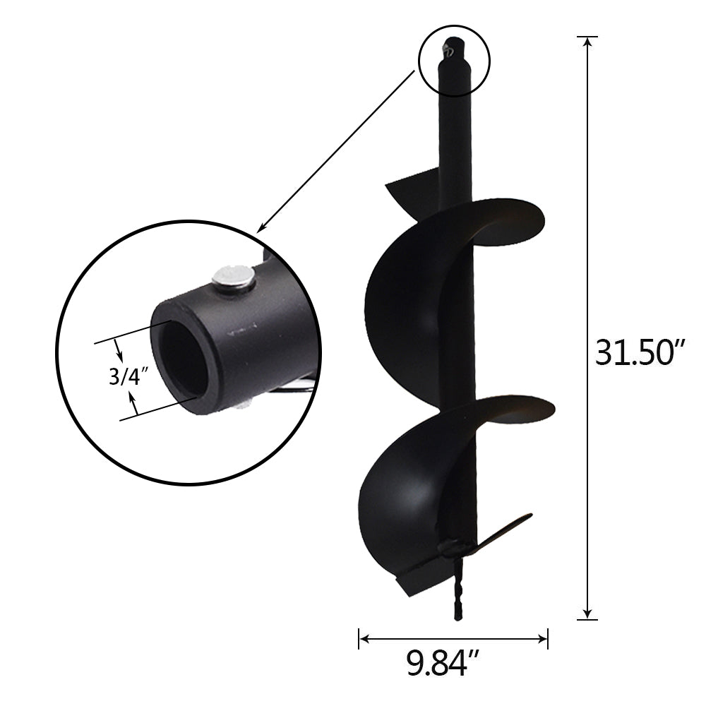 findmall 10" Earth Auger Drill Bits for Gas Powered Post Fence Hole Digger