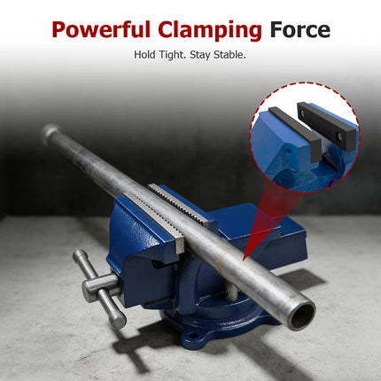 findmall 4"–6" Bench Vise with Anvil – Heavy Duty Tabletop Vise with Swivel Locking Base for Workshop & DIY Use