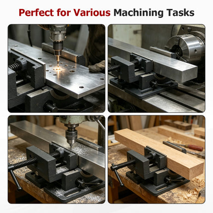 findmall 3" /4" Angle Drill Press Vise – 0–90° Tilting Iron Cradle Style Vise for Drilling Machine