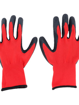 findmall 12 Pairs Crinkle Latex Coated Work Gloves – Durable Rubber Grip Safety Gloves for Construction, Warehouse, Gardening & Assembly
