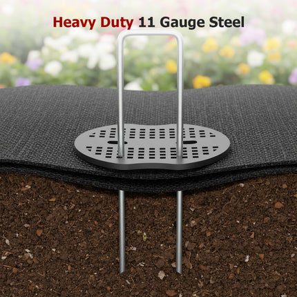 findmall Galvanized Garden Stakes & Gasket Set – Heavy Duty Landscape Staples for Weed Barrier Fabric, Ground Cover & Landscape Fabric