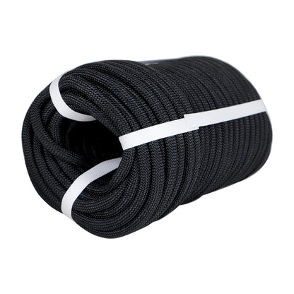 findmall 3/8 Inch 100 Feet Braided Polyester Rope Tree Work Rope Rigging Rope for Outdoor Swing Camping 3250 LBS Black