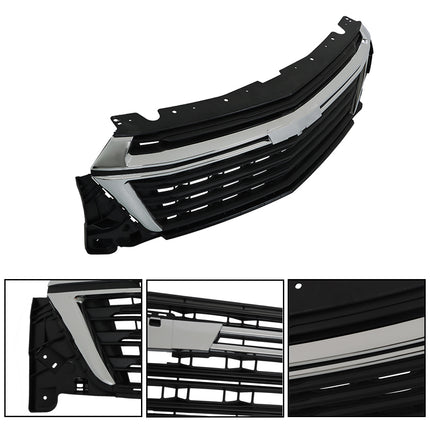 Findmall Black Front Center Grille with Chrome Trim Replacement for Traverse 2022-2023